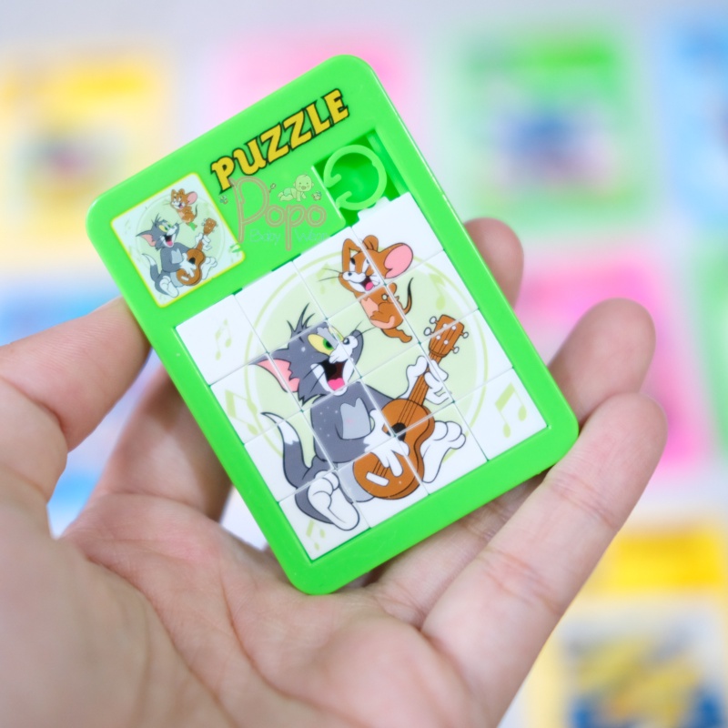 MAINAN EDUKASI ANAK PUZZLE KECIL GESER (MOTIF KARTUN RANDOM/1PCS)