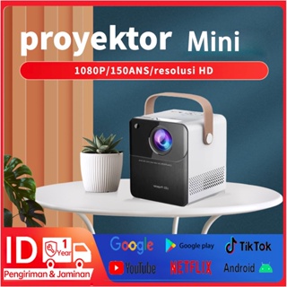 【1080P】Mini Proyektor portable 4K Android/iOS  Projector Konek HP/Wi-Fi/bluetooth Full HD 180 ANSI