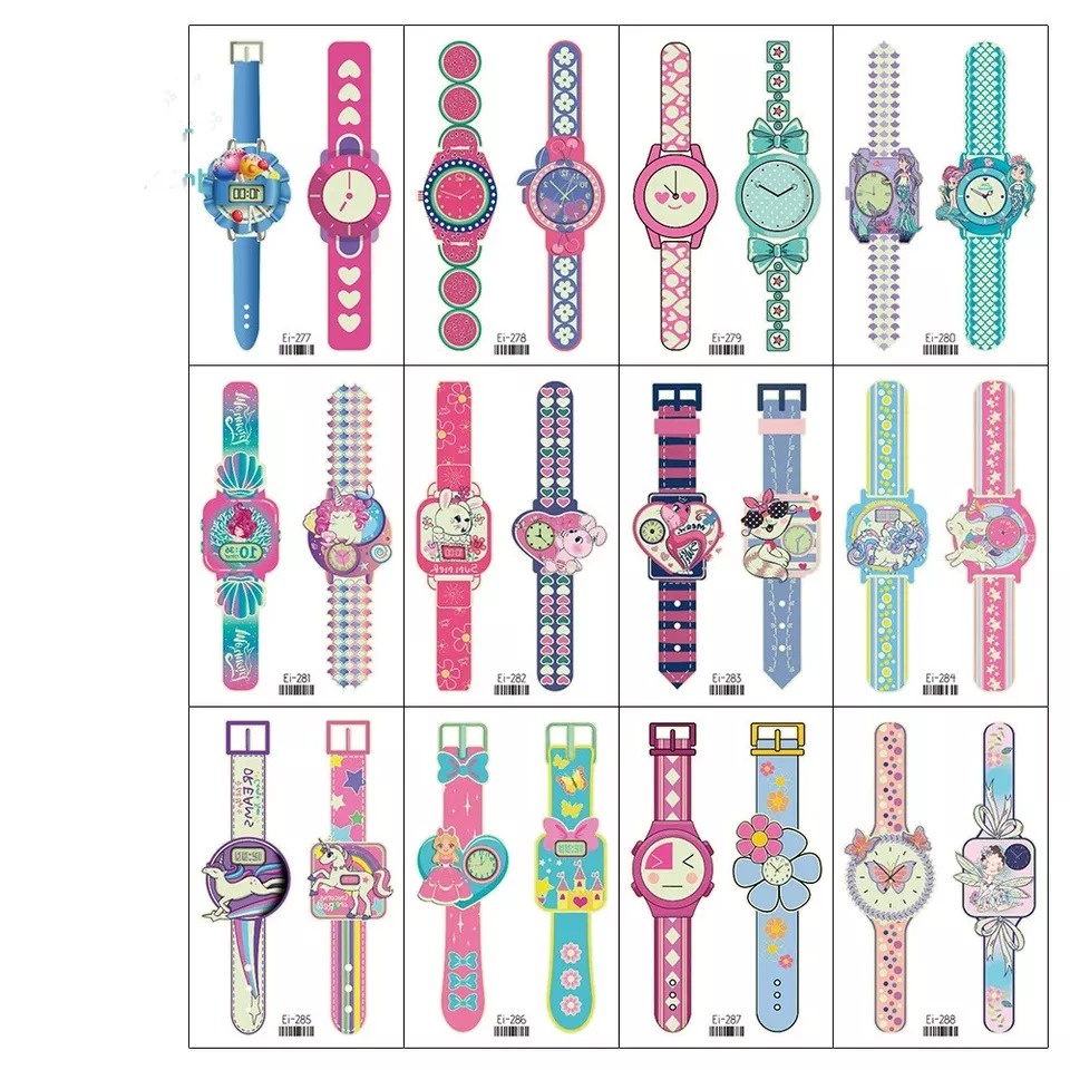 Jam Tangan Mainan Anak Stiker Tato Kartun Menyala Dalam Gelap
