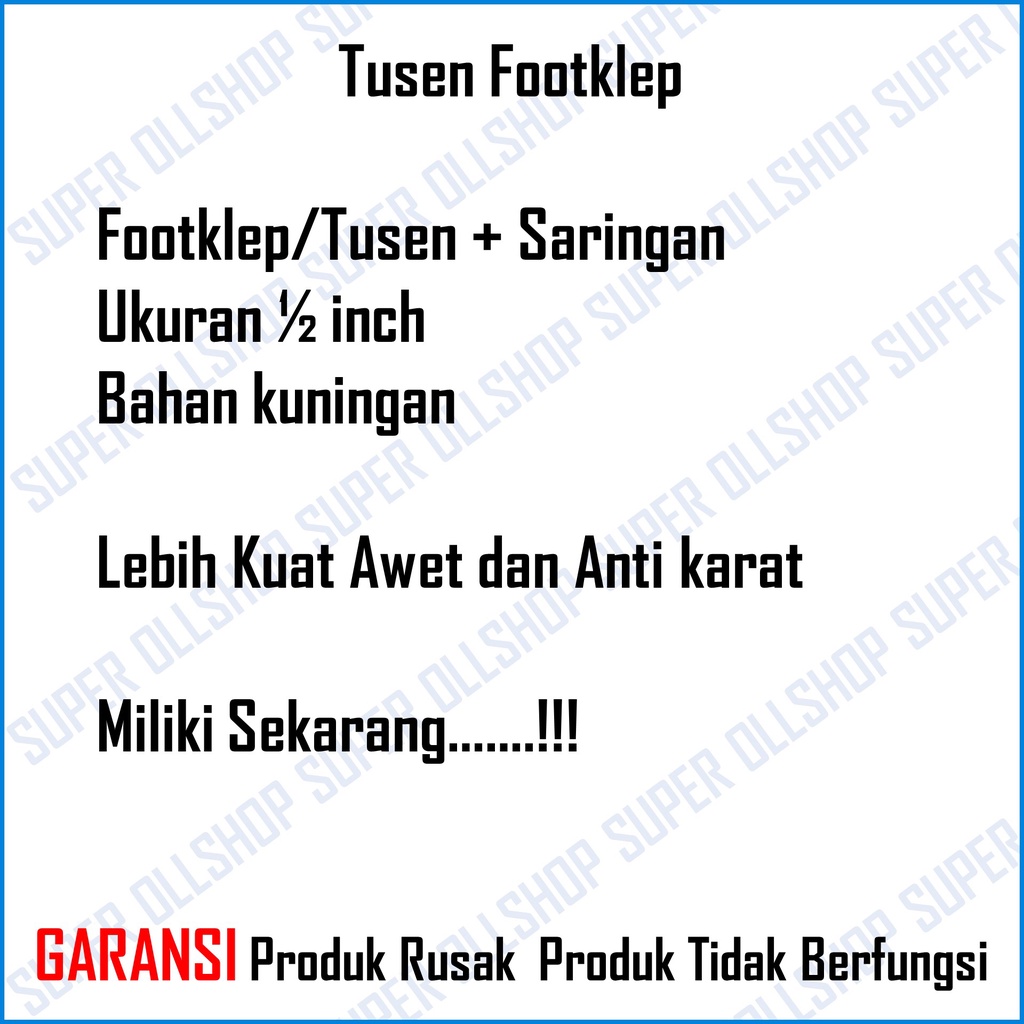 Tosen Foot Klep Tusen Klep Valve Kuningan 1/2 Inch / Tosen Footklep Kuningan Saringan Tandon Bawah Murah 1/2&quot; 3/4&quot; 1” Inch