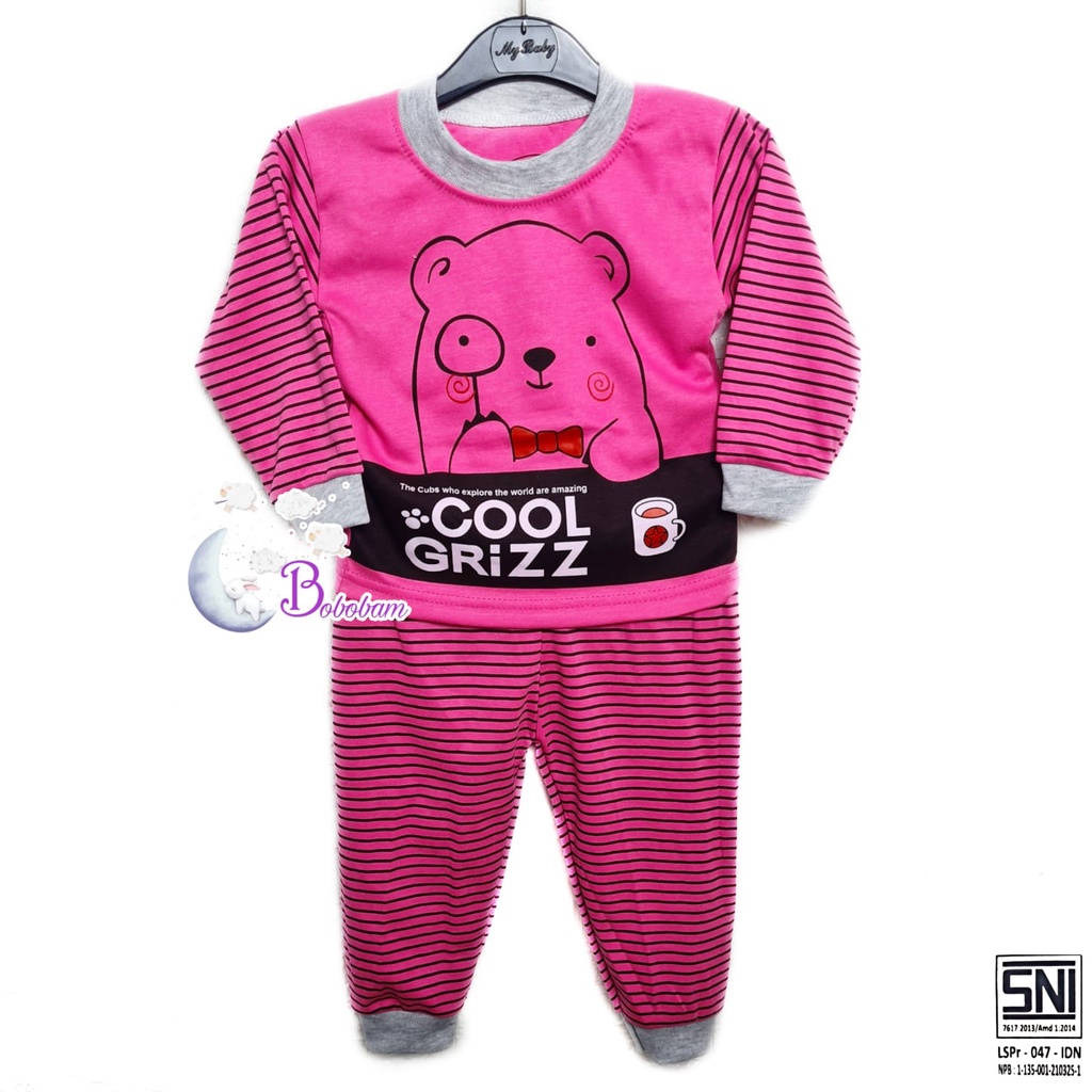 BOBOBAM BAJU BAYI UNISEX CEWE COWO SETELAN ANAK LUCU STELAN COWOK 6 12 BULAN KEREN TRENDY KEKINIAN SWEATER PIYAMA BERUANG