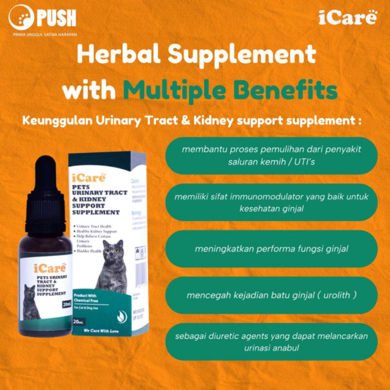 i care pets 10 ml urinary tract &amp;  kidney vitamin ginjal kemih hewan