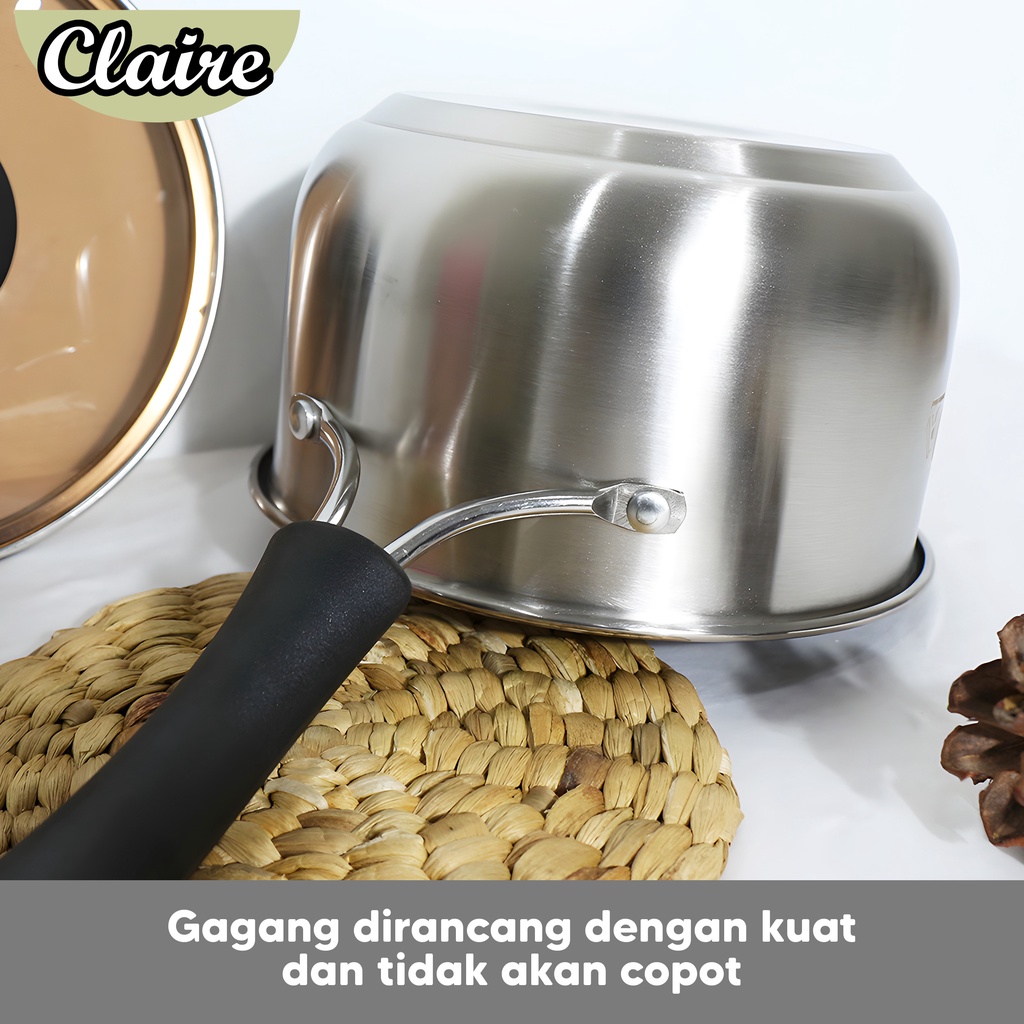 Panci Susu / Set Panci stainless tutup kaca Panci Gagang Panci Sayur / Milk pot