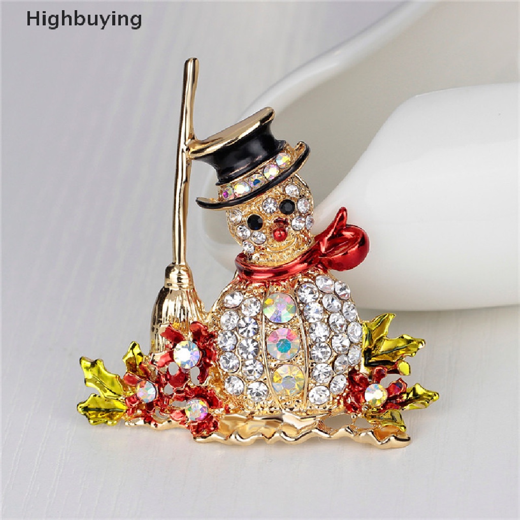 Hbid Panas Gaya Baru Indah Ctystal Berlian Imitasi Natal Snowman Bros Pin Xmas GiftsHot FashionStyle Indah Ctystal Glory