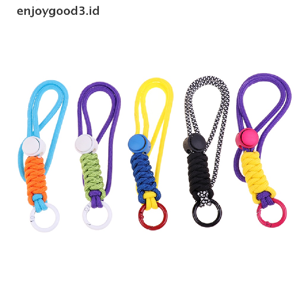 [Rready Stock] Fluorescent Lanyard Phone Case Kabel Gantung Gantungan Kunci Tas Liontin Tali Dikepang (ID)