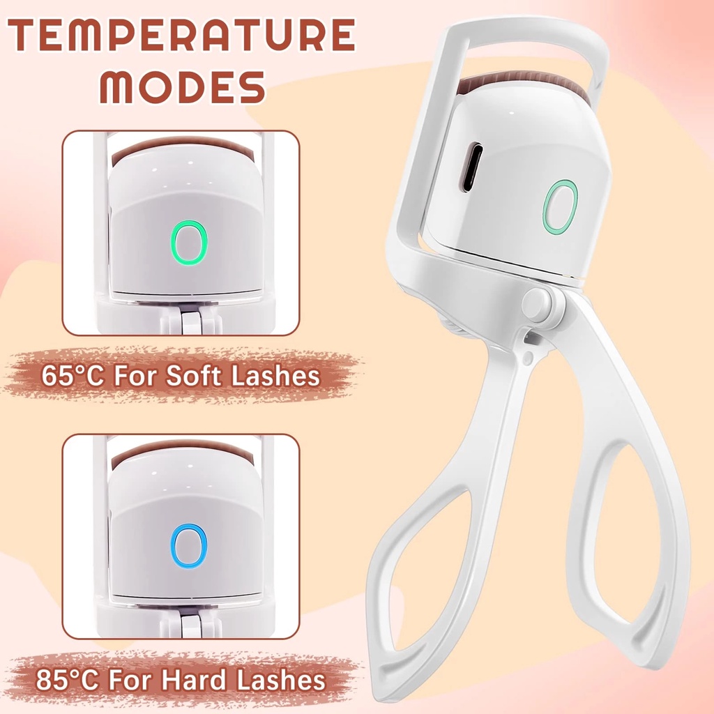 Portable USB Rechargeable Heated Eyelashes Curler Tahan Lama Alat Makeup Bulu Mata Elektrik Perm Bulu Mata Dengan 2tingkat Temp Efek Pengeritingan Pemanasan Cepat