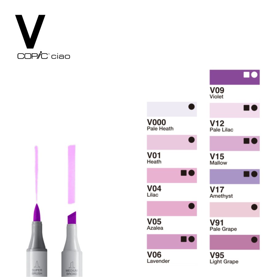 Copic Ciao Marker V (Violet) Series CCM/V - Satuan