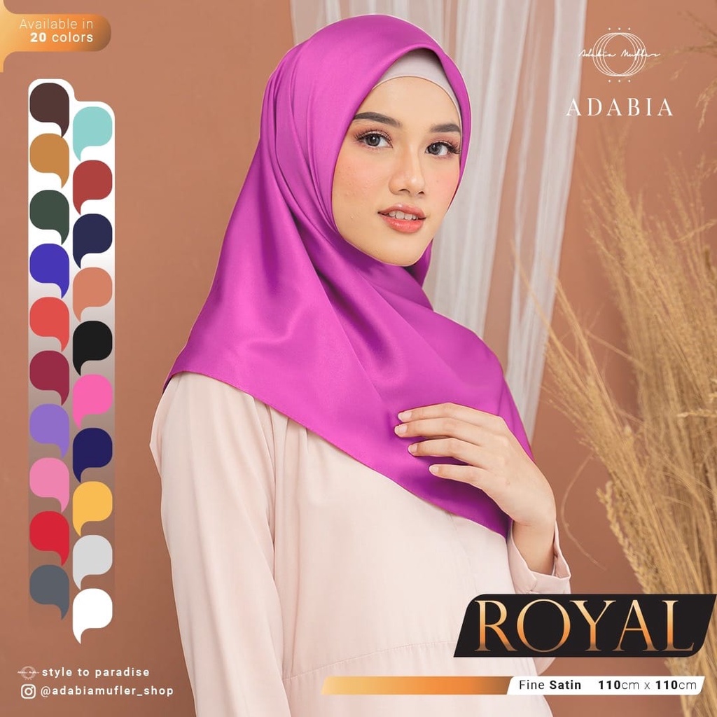 SEGIEMPAT SATIN ROYAL ADABIA / EMILIO FERE AZARA SEGI EMPAT SCARF POLOS SATEN SIZE 105 X105 HARGA GROSIR