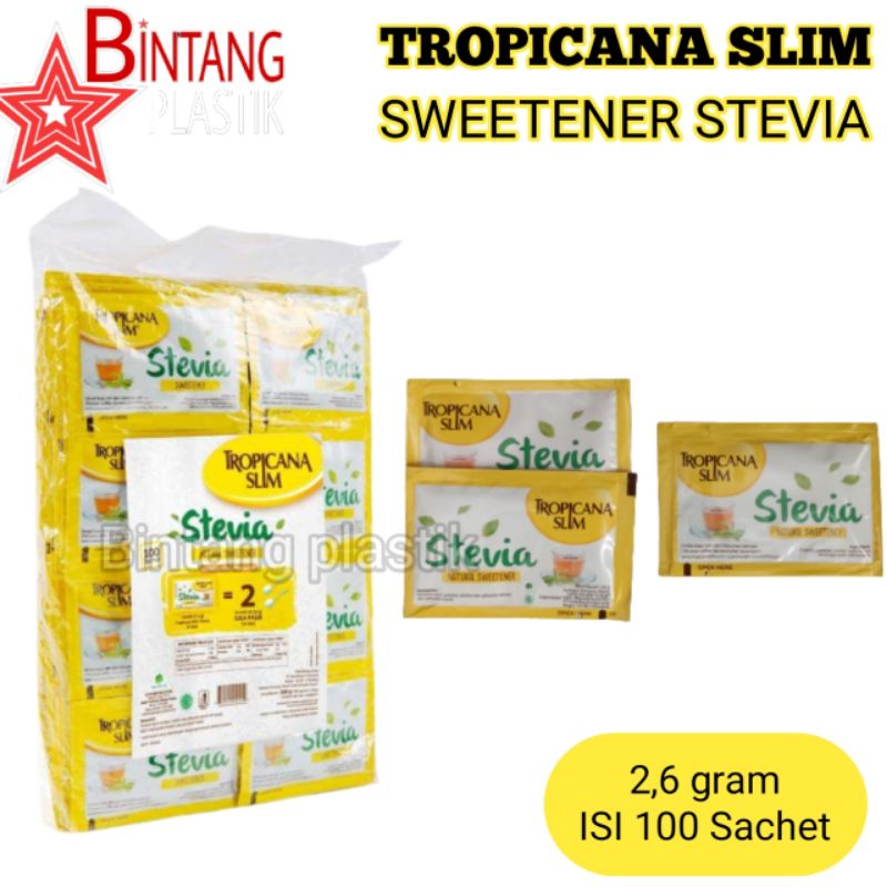 

Stevia Tropicana Slim 100 sachet Sweetener gula diet rendah kalori