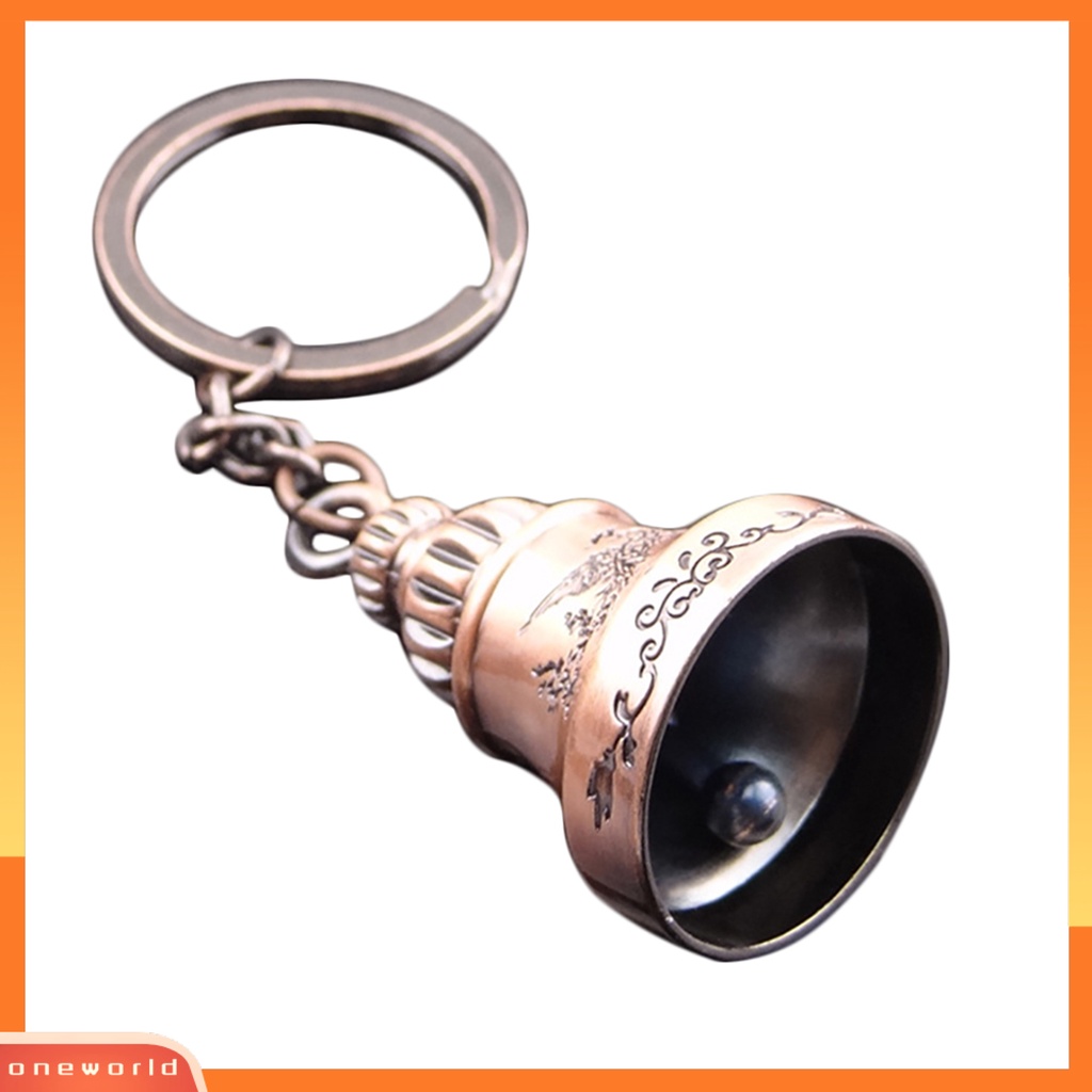 {oneworld} Gantungan Kunci Bell Retro Suara Keripik Zinc Alloy Keychain Pendant Untuk Kunci