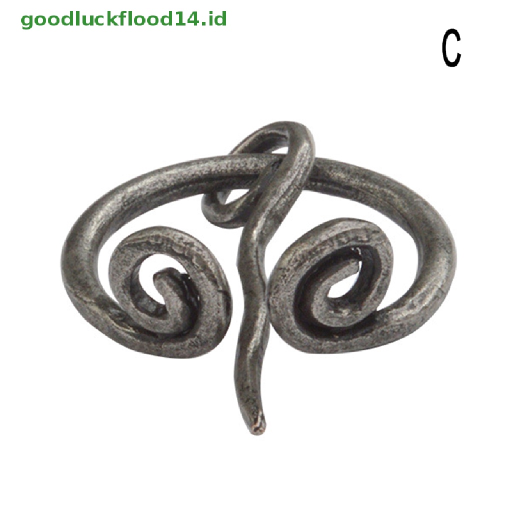 [GOOGFOUR] Retro Viking Kerah Bros Pin Gesper Spiral Clasp Bros Jubah Pin Brooch Hadiah [Atas]