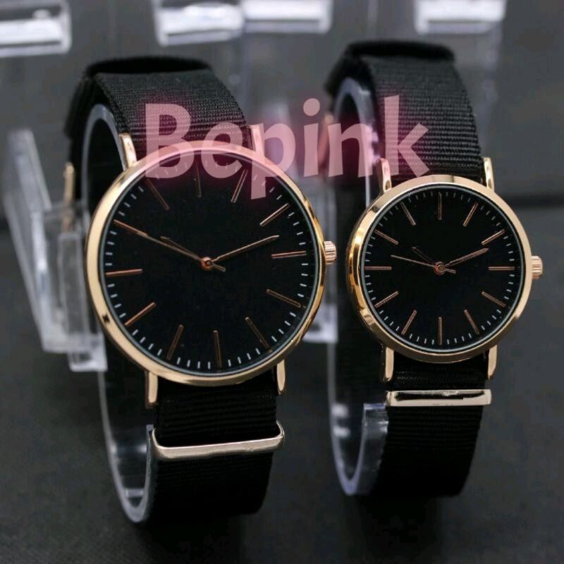 JAM TANGAN BELTING CANVAS BIGGER GOLDEN LINNER (BEPINK OFFICIAL)