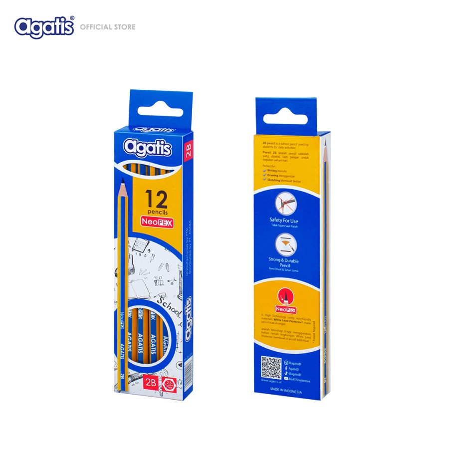 

Asaba Stationery - Pensil Tulis Agatis Neopex Eco 2B 1Box- Isi 12 Pcs