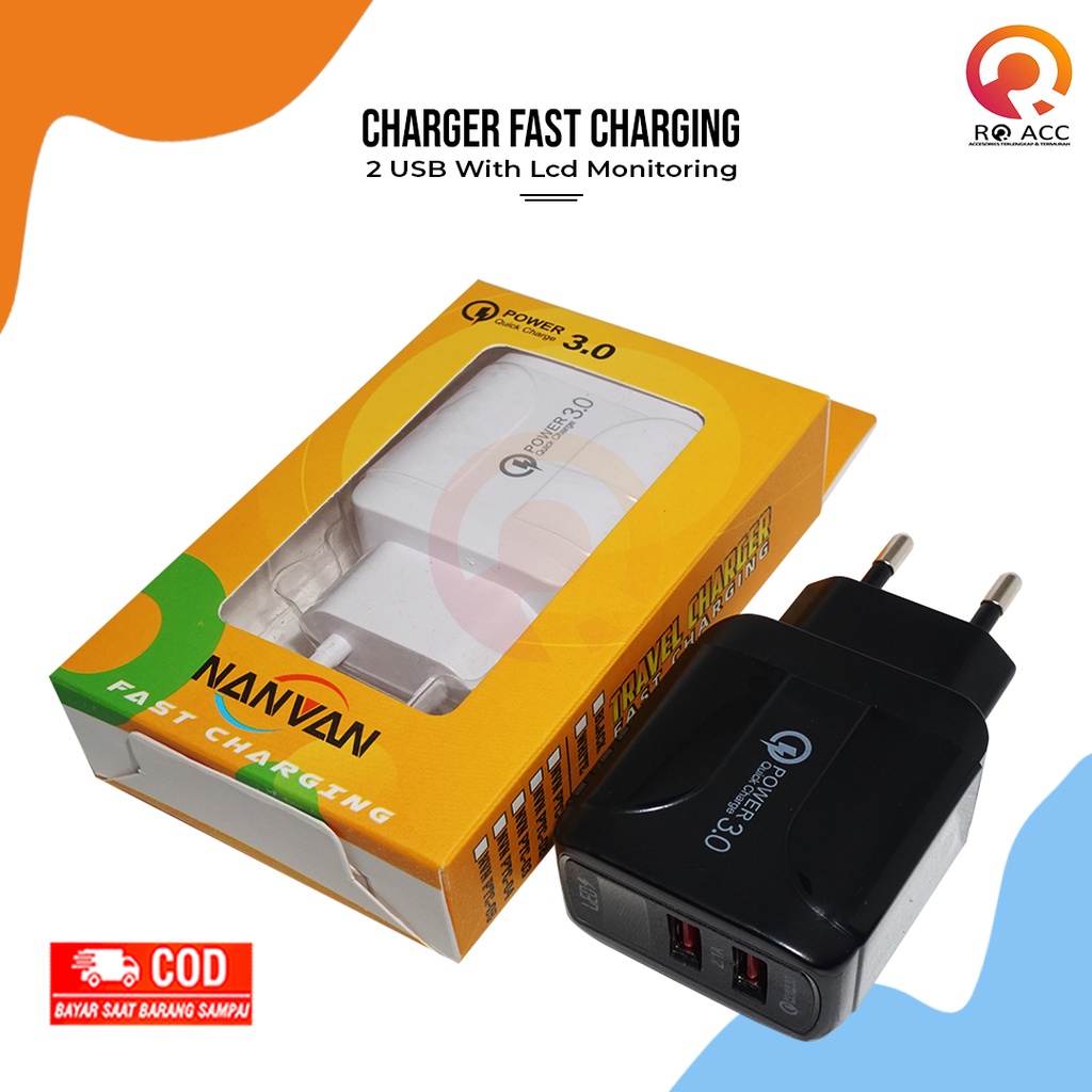 [RO ACC] NVN-PTC01 NANVAN CHARGER FAST CHARGING 2USB WITH LCD MONITORING