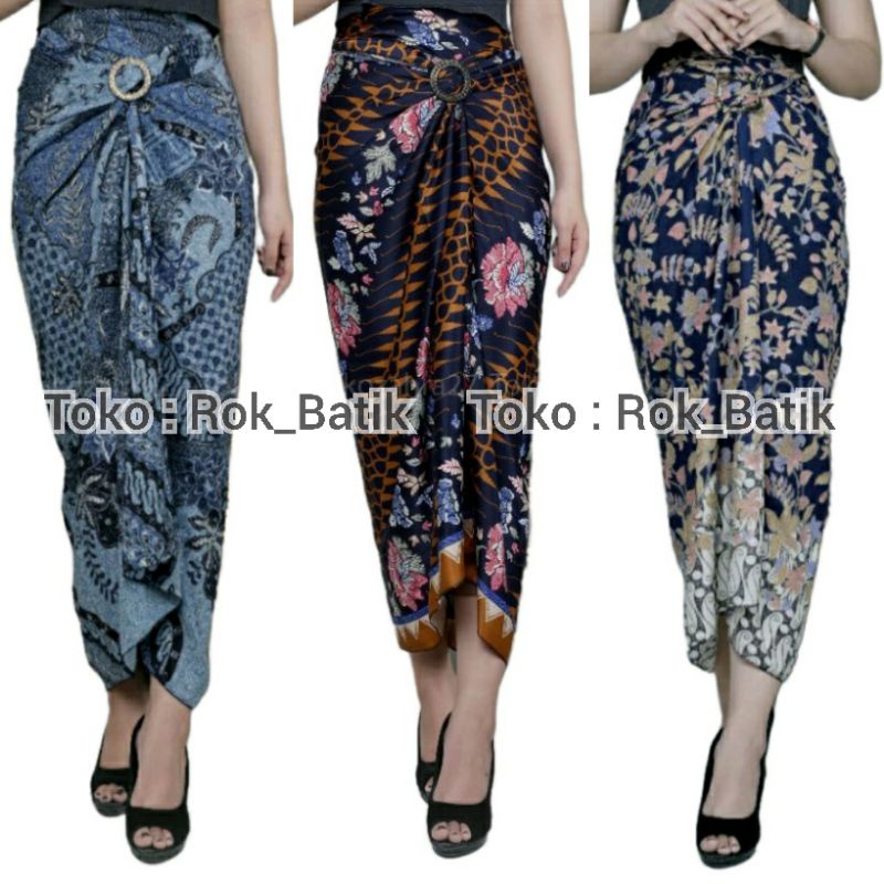 (50 Motif) Rok Lilit Batik Bawahan Kebaya Modern Rok Serut Batik Free Ring Kain Batik Floral Batik Couple Pasangan