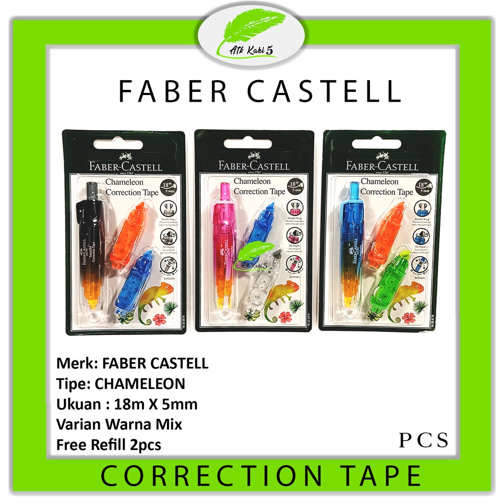 

FABER CASTELL- Correction Tape 18m x 5mm Chameleon - Set