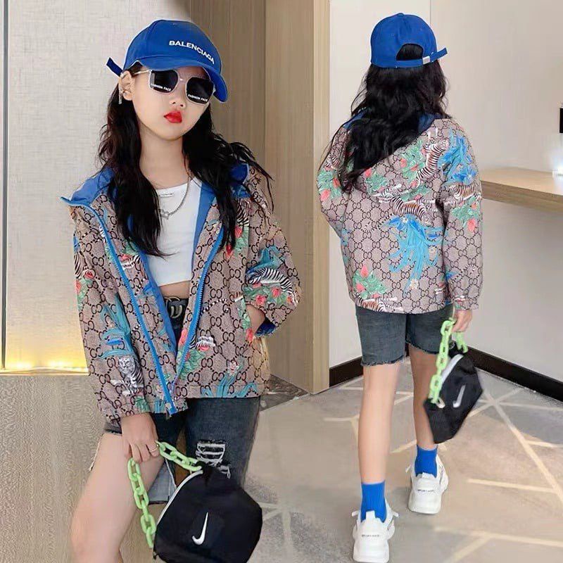 [ Sirababy ] 4-13 Tahun Jaket anak perempuan bahan parasut import motif tiger sweater anak tanggung 