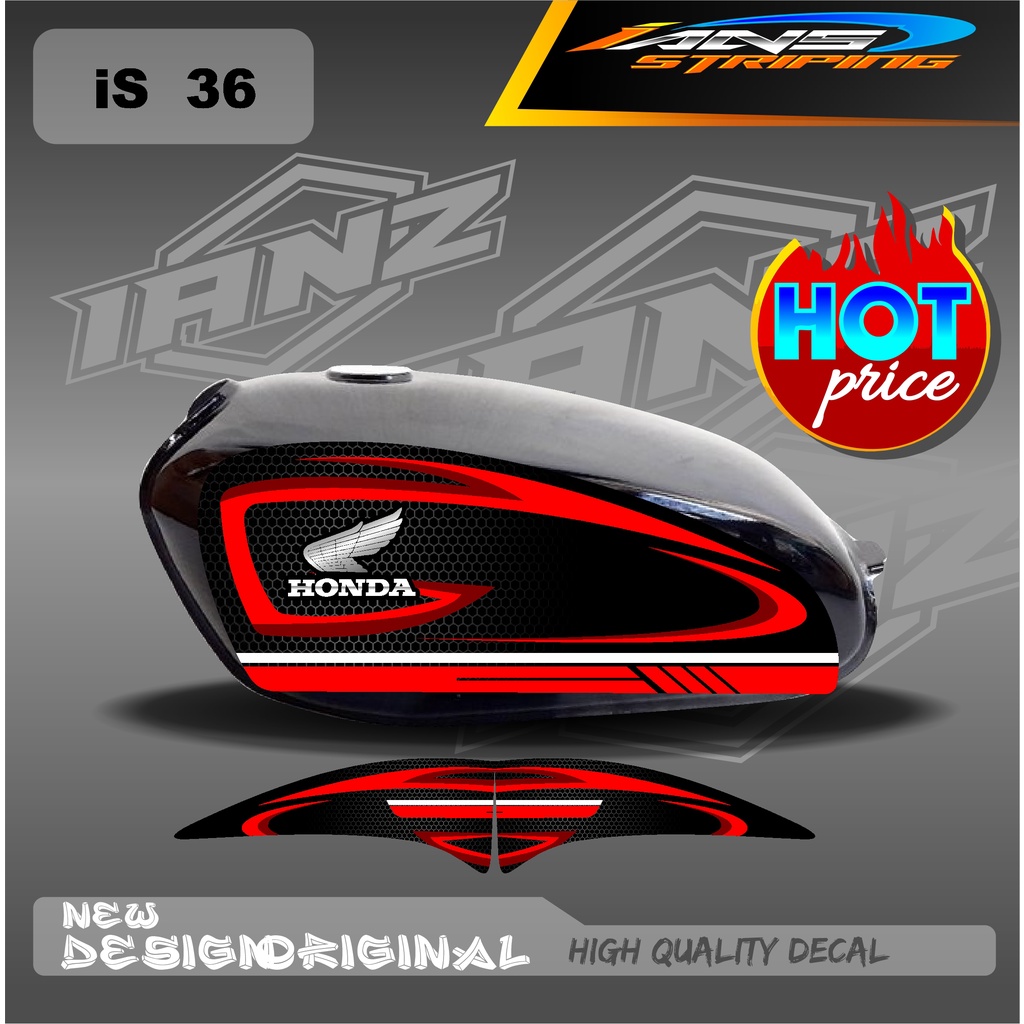 NEW STRIPING TANGKI CB100 CUSTOM STIKER HOLOGRAM/NON HOLOGRAM IS36