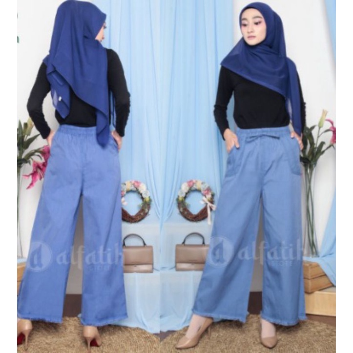 CELANA KULOT JEANS RAWIS WANITA Kulot Jeans Warna HIGHWAIST/ Kulot Jeans Wanita Rawis