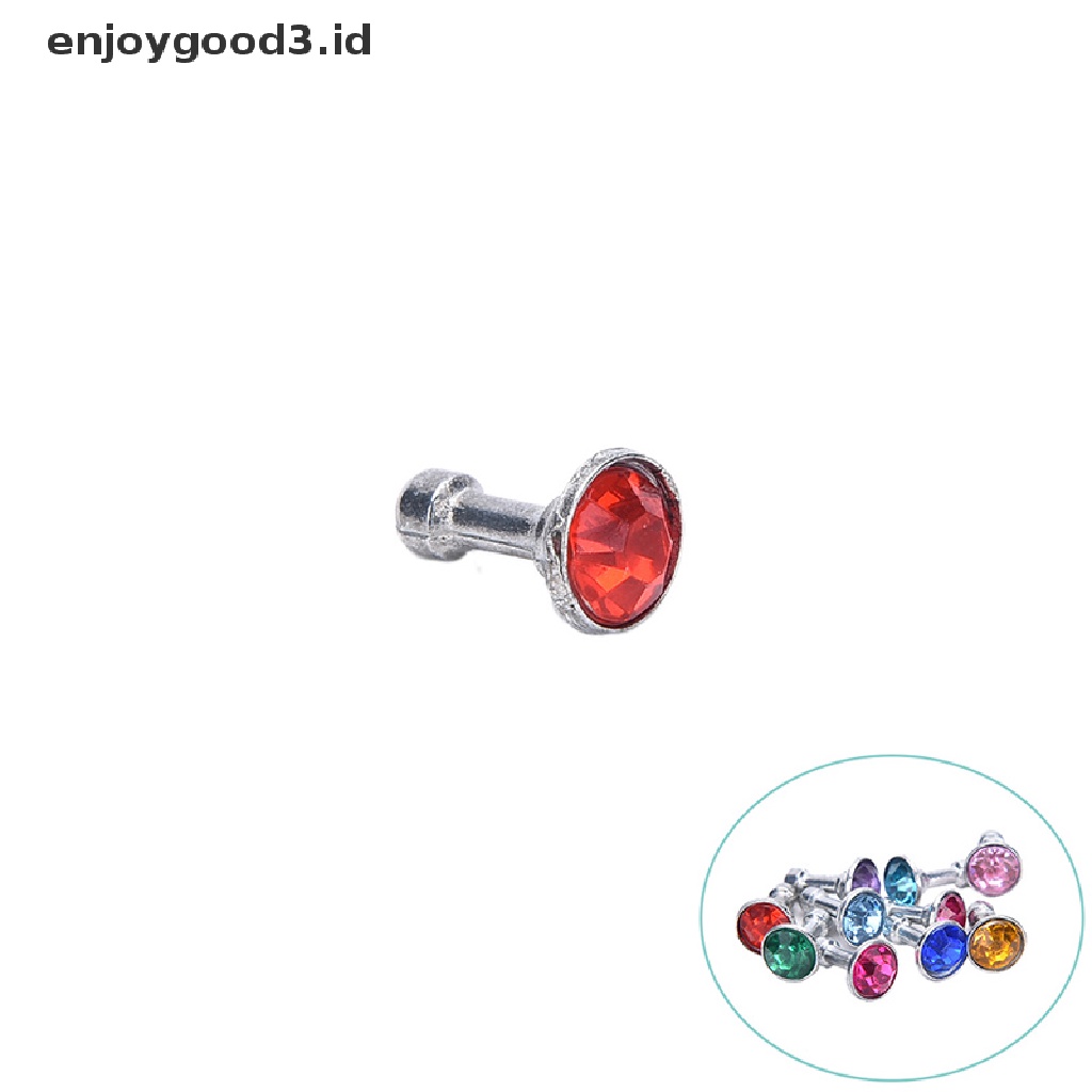 [Rready Stock] 10X Topi Kristal Anti Debu Earphone Jack Plug Stopper Untuk Ponsel10 * 3.5MM, (ID)