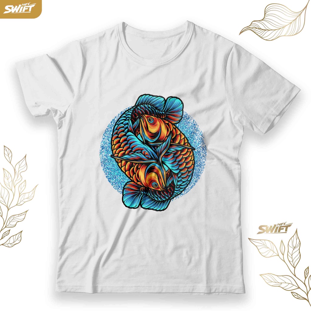 KAOS Battle Arowana Fish ikan arwana yin yang TSHIRT BAJU DISTRO