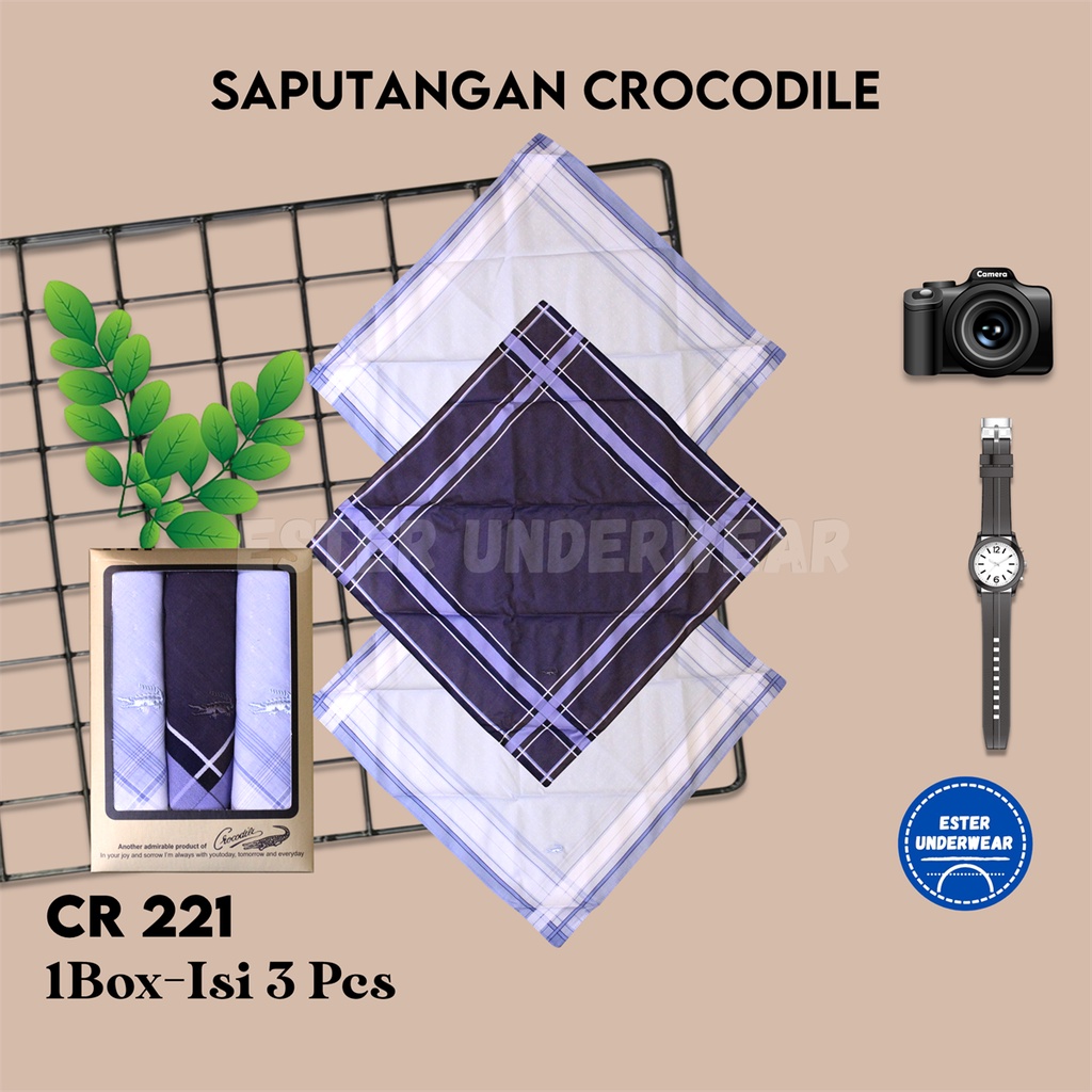 Sapu Tangan Crocodile CR 221 isi 3 PCS