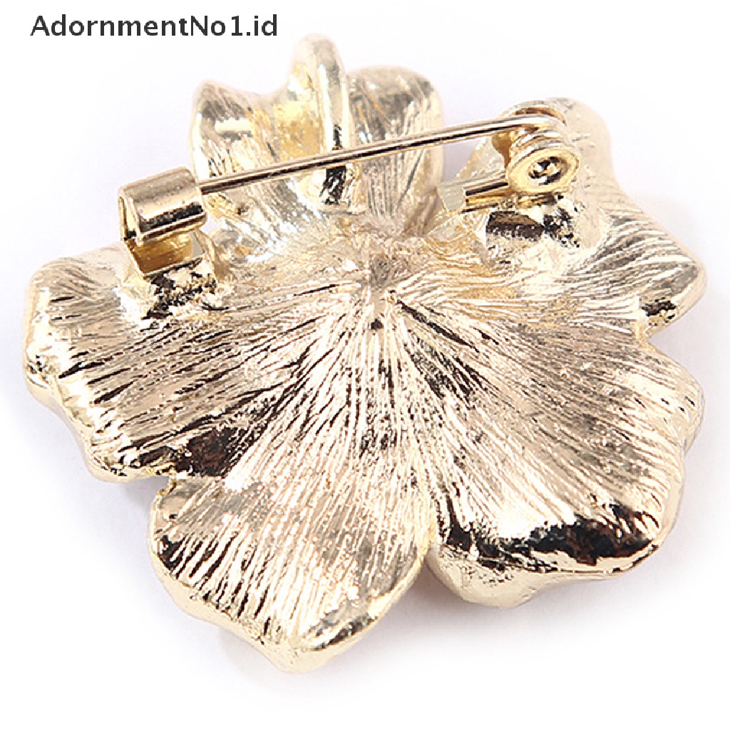 [AdornmentNo1] Fashion Kristal Berlian Imitasi Mutiara Bunga Bros Pin Wanita Gadis Anti-exposure Brooch [ID]