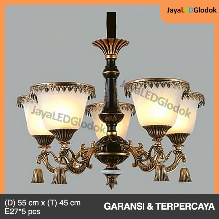 Jual Lampu Gantung Ruang Tamu Klasik Antik Hias Kaca Putih Cabang 5 749 ...