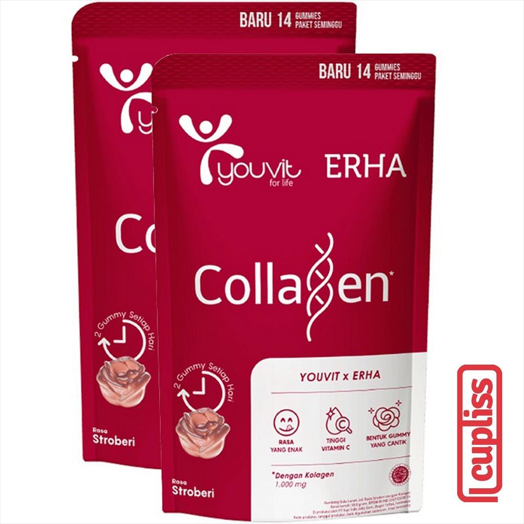 x2 YOUVIT x Erha Multivitamin Gummy Collagen 1000mg 7 Days Vitamin