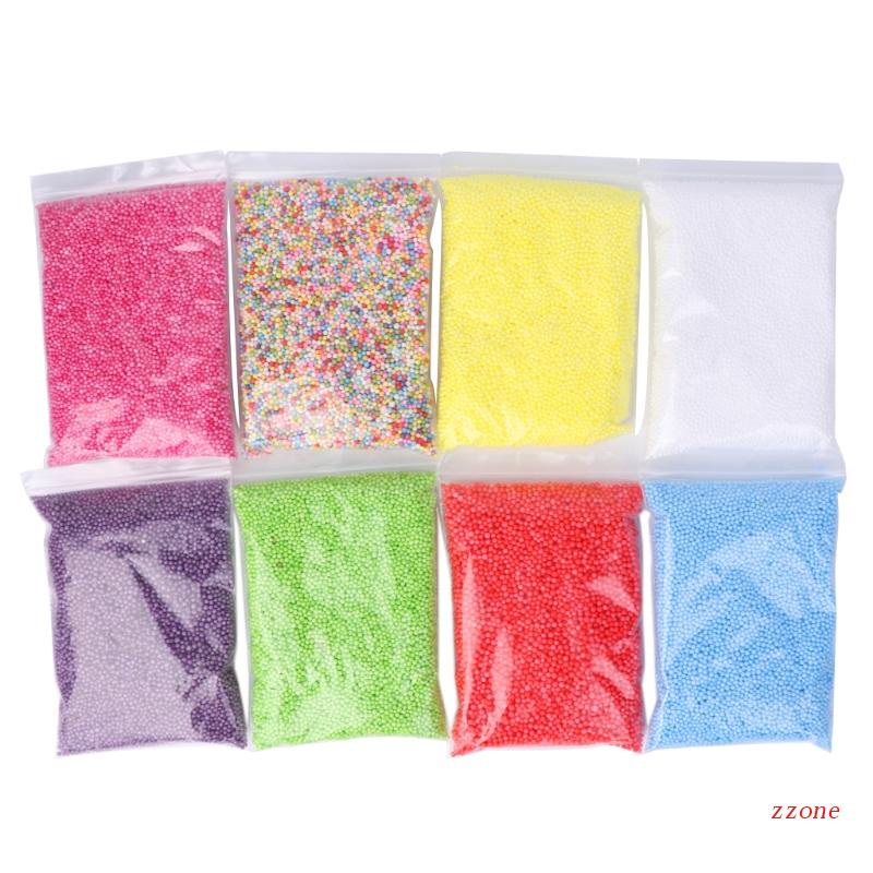 Zzz 8Pcs Bola Styrofoam Mini Manik Busa Mungil Kecil Slime Perlengkapan Kerajinan Seni Sekolah