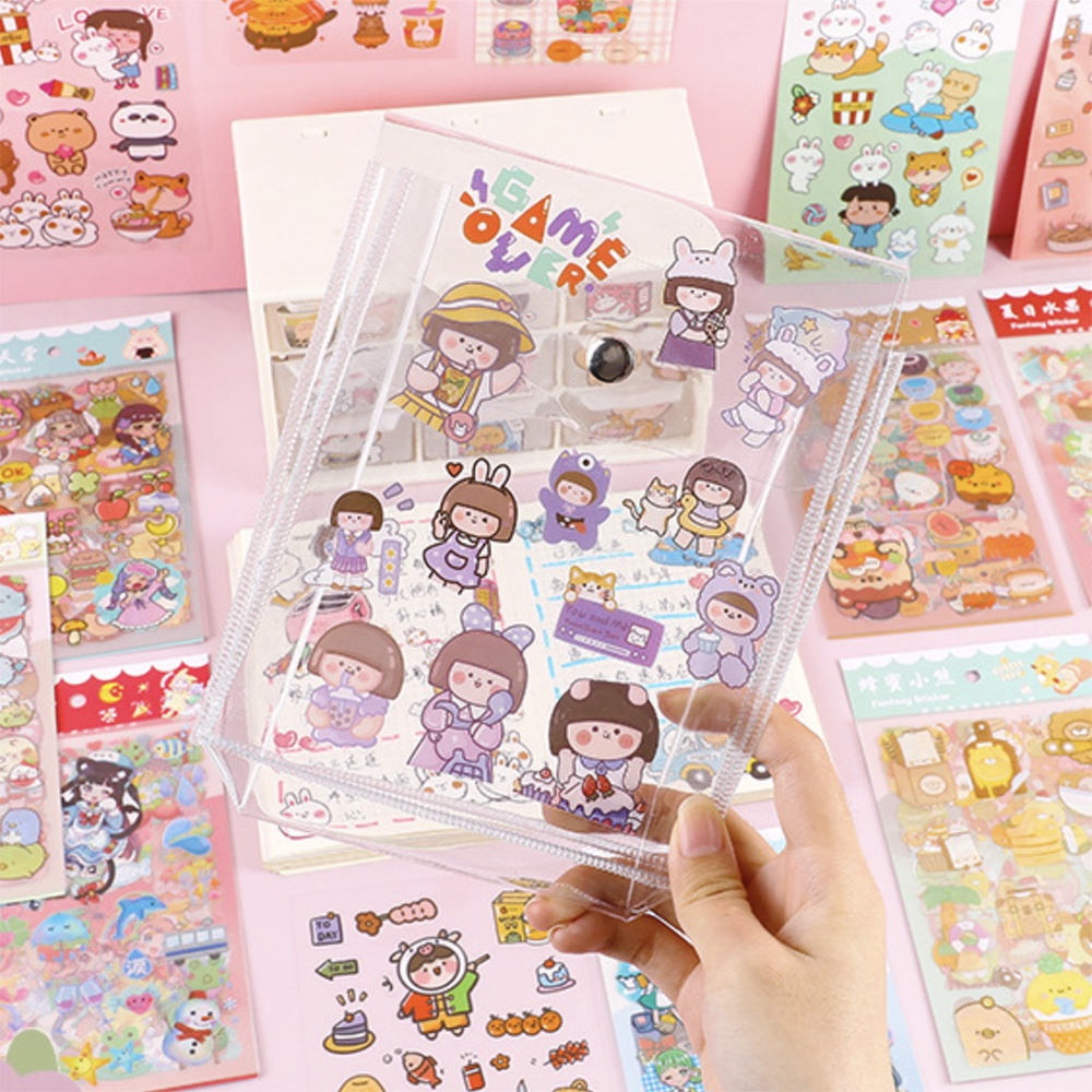 OVERFLOWS.ID 6 PCS CUTE CARTOON FOOD STICKERS PET DIY DIARY STICKER JURNAL PALNNER DECO STIKER HIAS