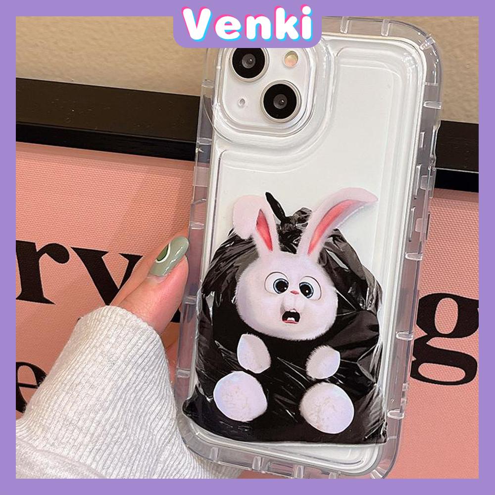 Case For iPhone 14 Pro Max TPU Soft Jelly Airbag Clear Case Cute Cartoon Rabbit Camera Protection Shockproof For iPhone 14 13 12 11 Plus Pro Max 7 Plus X XR