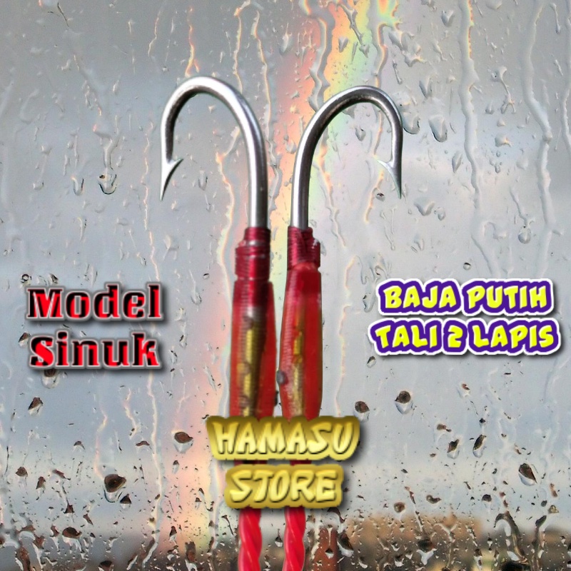 5 Pcs Set Pancing Belut Sawah Kail Urek Belut Model SINUK (XS, S, M, L, XL) bahan baja putih tali se