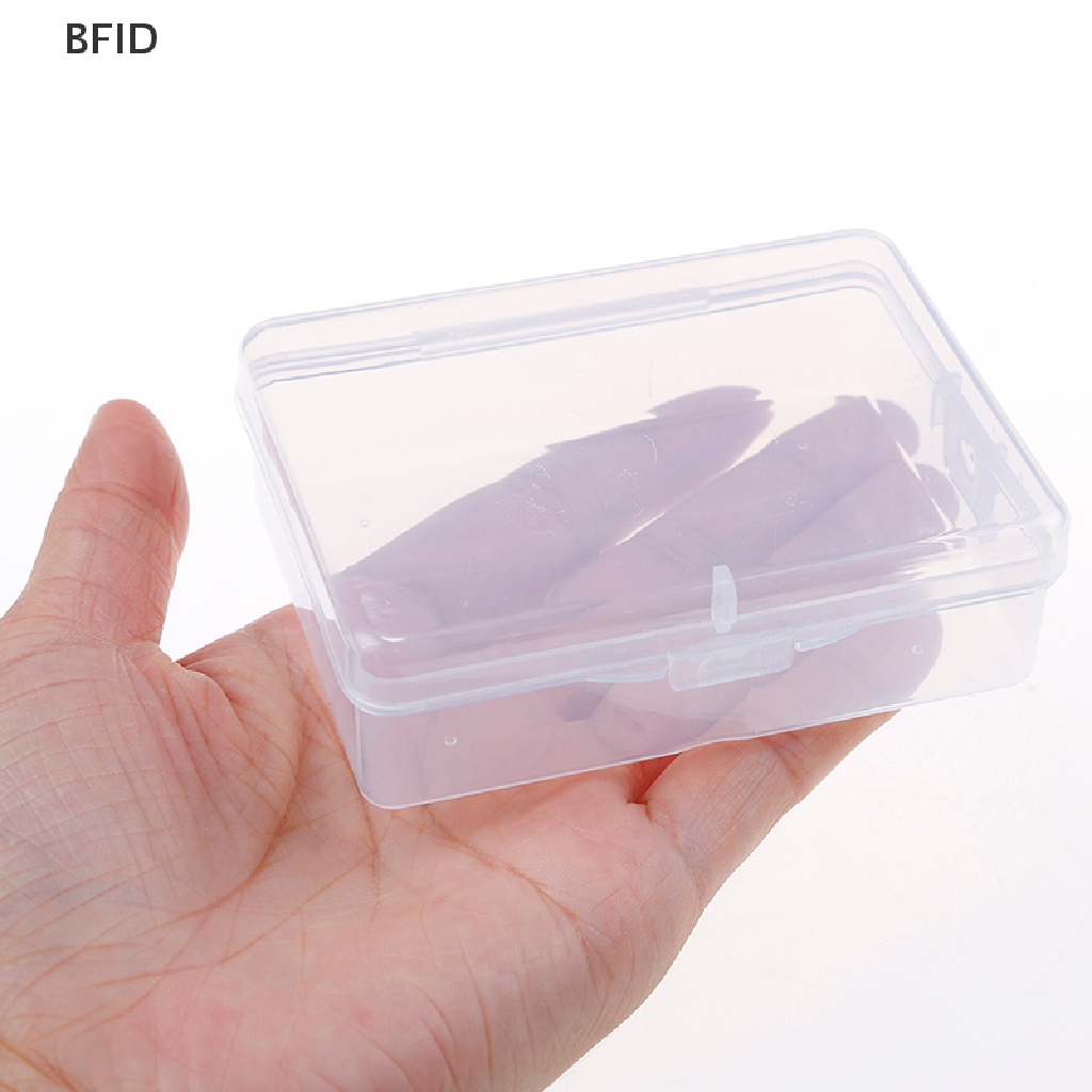 [BFID] 9cm * 6.5cm * 3cm Kotak Penyimpanan Plastik Transparan Bening Persegi Serbaguna [ID]