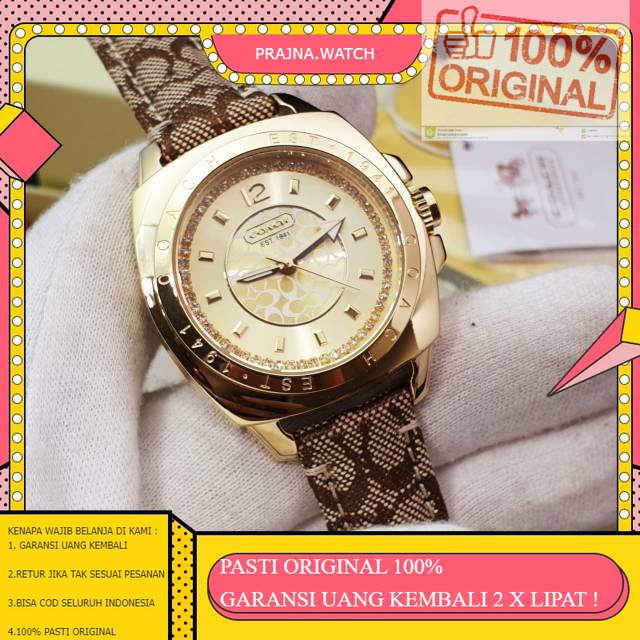 ORIGINAL JAM TANGAN WANITA CEWEK COACH WANITA ANTI AIR KULIT ORIGINAL ORI 100% TERBARU