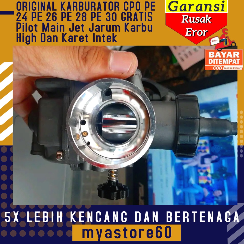 [ORIGINAL] Karburator CPO PE 24 PE 26 PE 28 PE 30 Karbu Carburator Pe24 Pe26 Pe28 Pe30 Karbulator Universal Free Pilot Main Jet Jarum Karbu High Dan Karet Intek