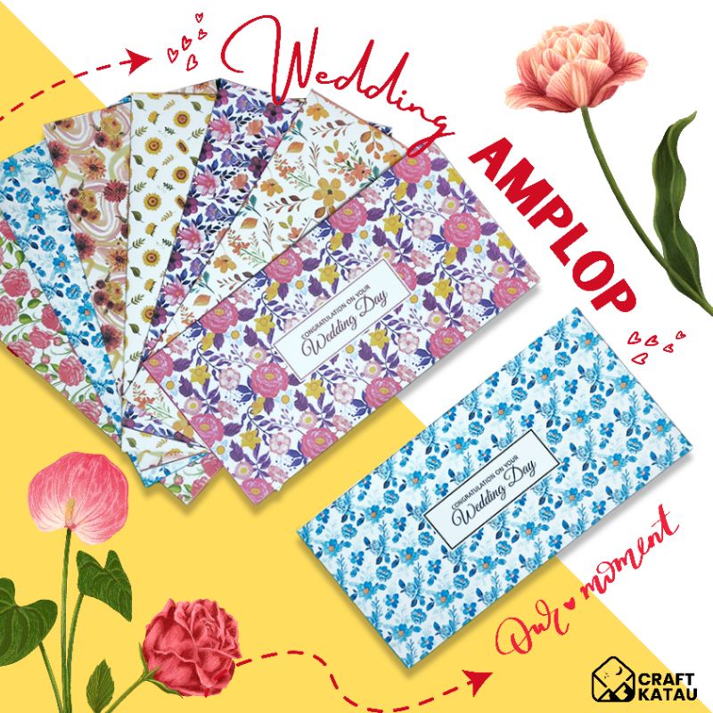 

AMPLOP WEDDING MURAH MERIAH MOTIF FLOWER AESTHETIC
