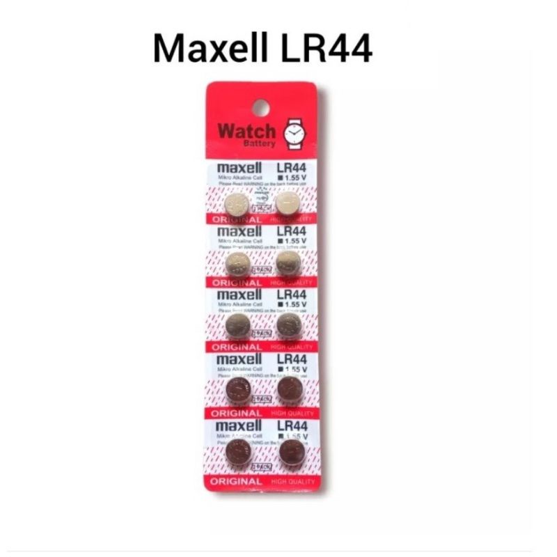 Battery Maxell LR44 Baterai Kancing Untuk Jam / Lampu LED