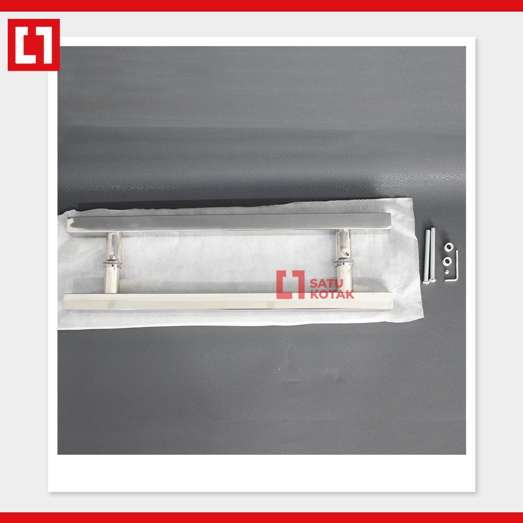 Tarikan Gagang Handle Pintu Kaca Aluminium Stainless H Kotak - Weldom