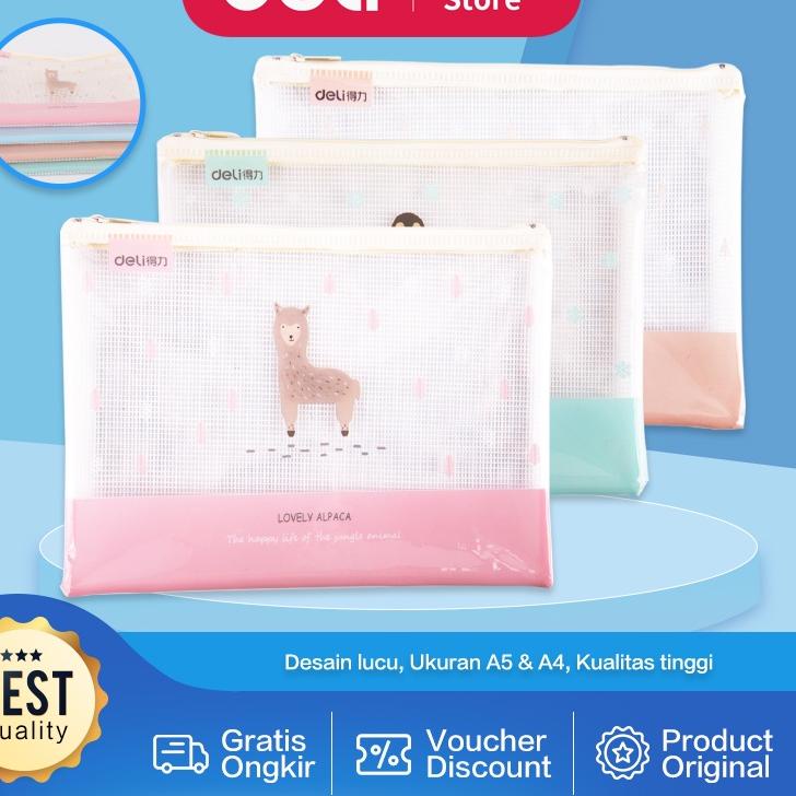 

SF5™ Deli Transparent Mesh Zipper Bag Map Pouch Tas Resleting Jala A4 5990 Banyak Peminat