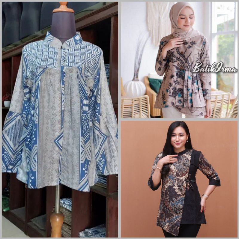 BAJU BATIK WANITA MODERN MONALISA GENES M,L, XL, asli PEKALONGAN