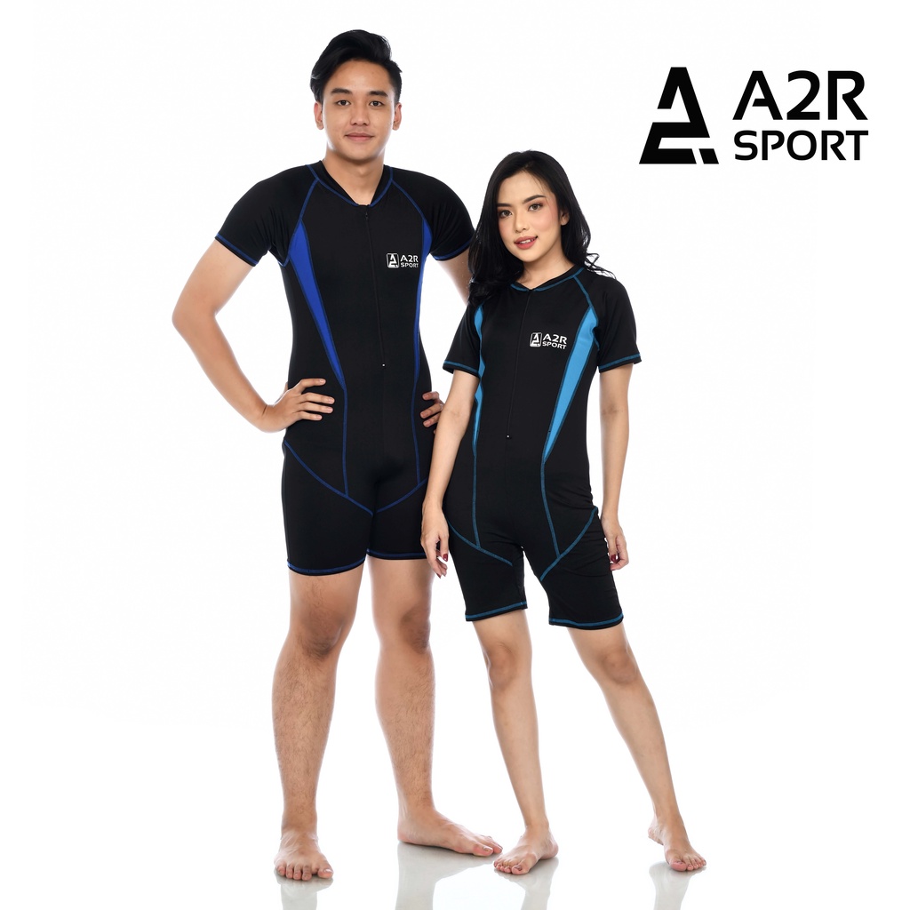 A2R Sport - Diving Dewasa Lengan Pendek Baju Renang (Unisex) Pria &amp; Wanita