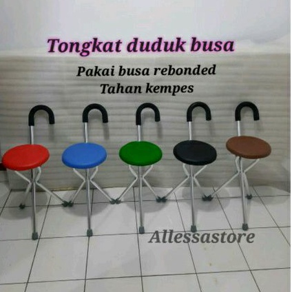 tongkat duduk lipat kursi sholat empuk pakai busa