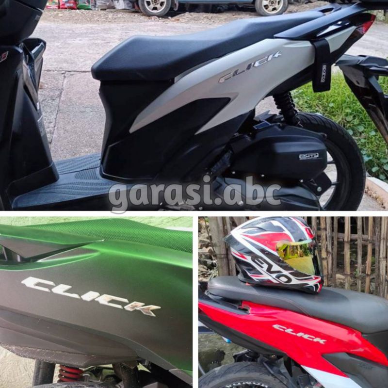 Emblem Badge Body Honda Click Timbul 3D Sticker Tulisan Klik 125i 150i Stiker Logo Krom Chrome Vario Gold Emas Hitam Merah 3 D Dimensi 110 125 150 Techno Tekno