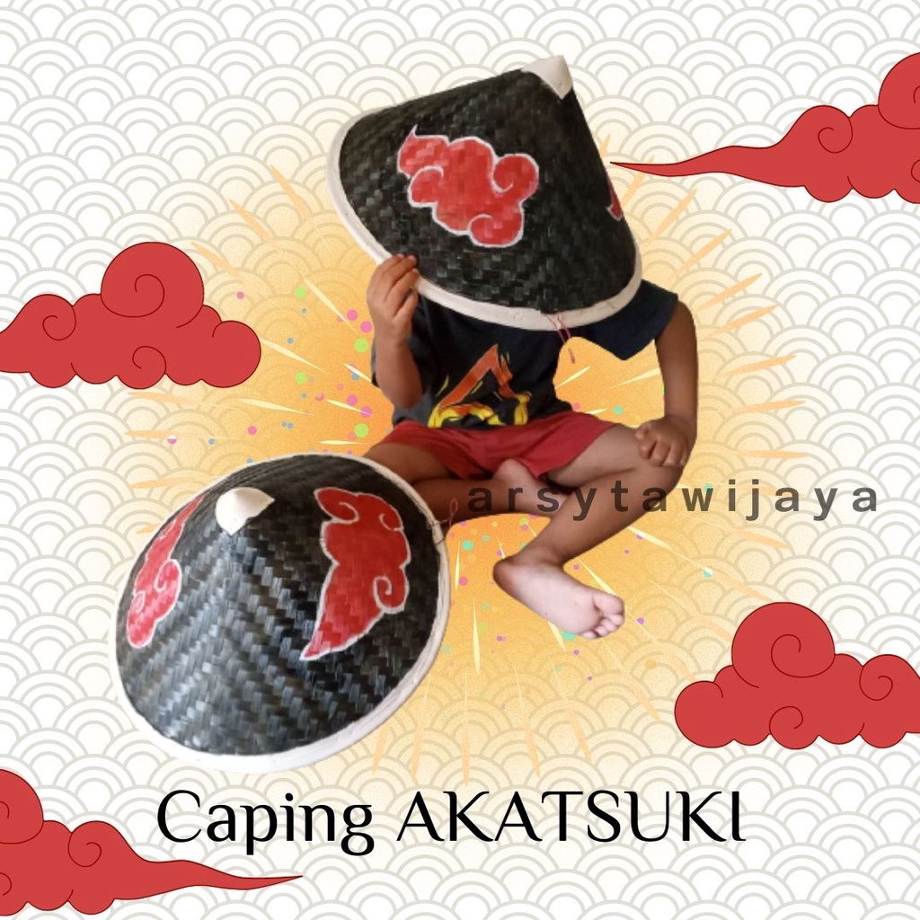 CAPING AKATSUKI - TOPI CAPING BAMBU - TOPI HOKAGE NARUTO - TOPI CAPING ANAK - TOPI ANIME KEREN