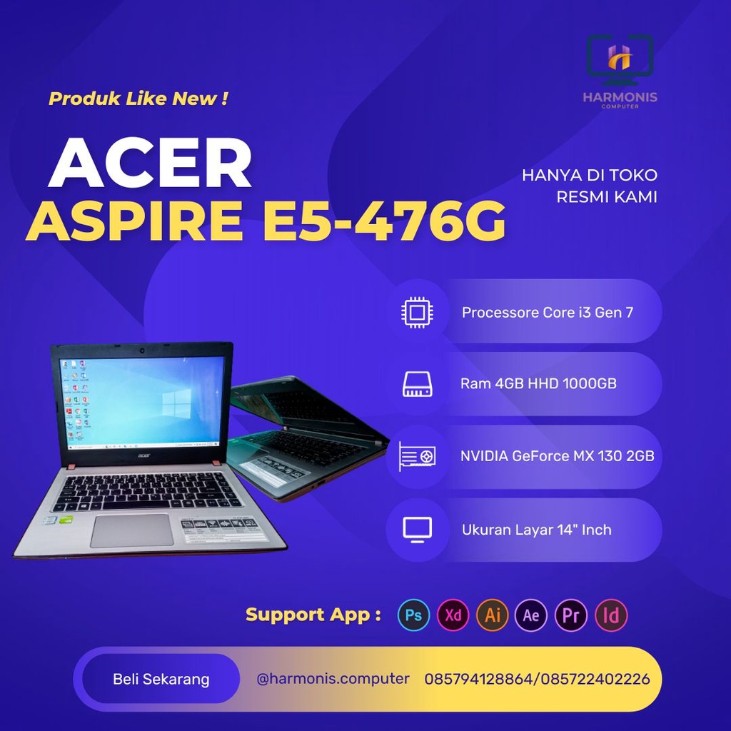 Laptop Acer Aspire E5-476G Intel Core i3-7020U