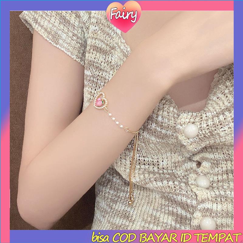 Gelang Hati Persik Simulasi Persik Manis Musim Panas Berlapis Emas Sweet F