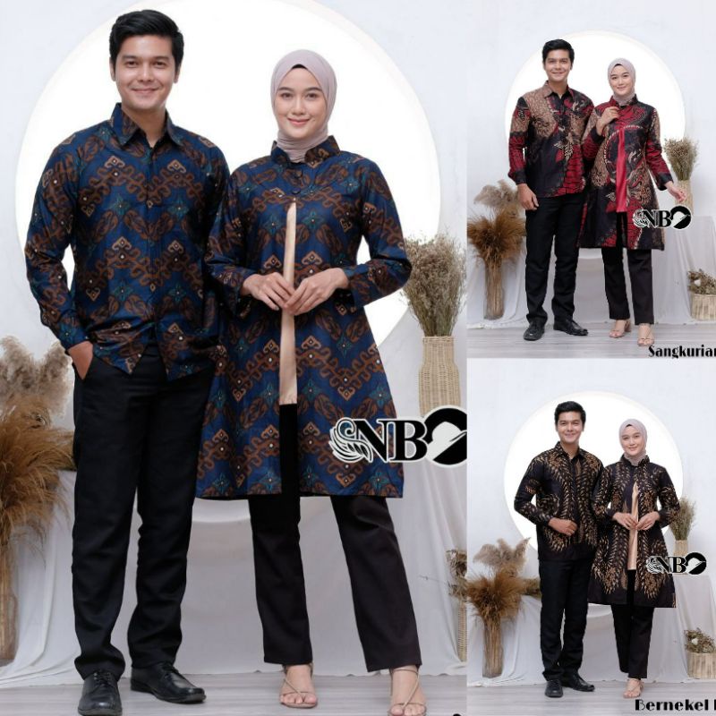 BATIK COUPLE SERAGAM KANTOR TUNIK KEMEJA ORIGINAL BATIK PEKALONGAN