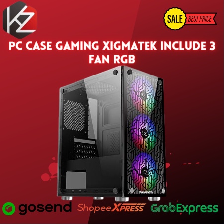 PC CASE GAMING XIGMATEK INCLUDE 3 FAN RGB