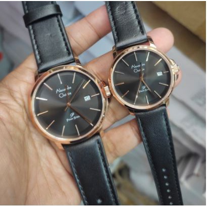 Jam Couple ORIGINAL Alexandre Christie Ac 1032 MD/LD Leather Stainless